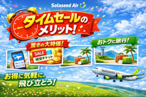 ソラシドエア タイムセール メリット 格安航空券 予約のポイント解説画像
