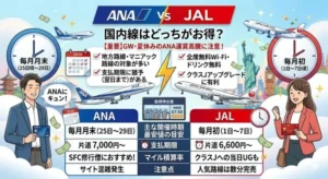 空の戦略対決：ANAvsJALタイムセール