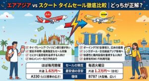 SEOターゲット:LCC 比較、エアアジア スクート セール、航空券 最安値