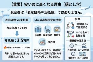 航空券の追加費用イメージ