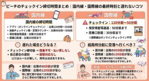 ピーチ航空のチェックイン締切時刻まとめ